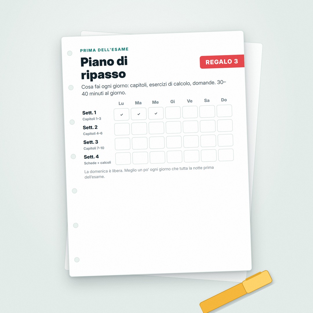 Piano di ripasso in 4 settimane
